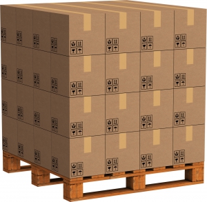 well placed pallet packs 3d rendering with clipping path