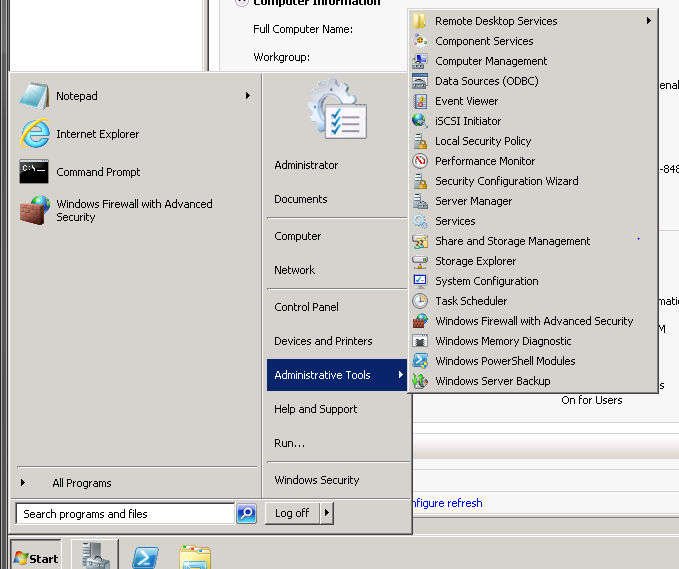 administrative tools windows
